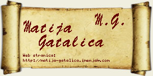 Matija Gatalica vizit kartica